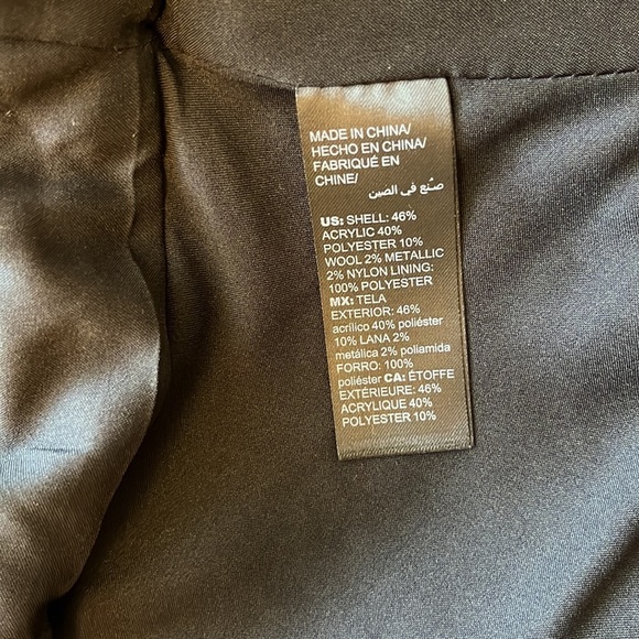 White House Black Market Boucle Tweet Blazer Size 4 Red Black Silver Metallic - Picture 7 of 10